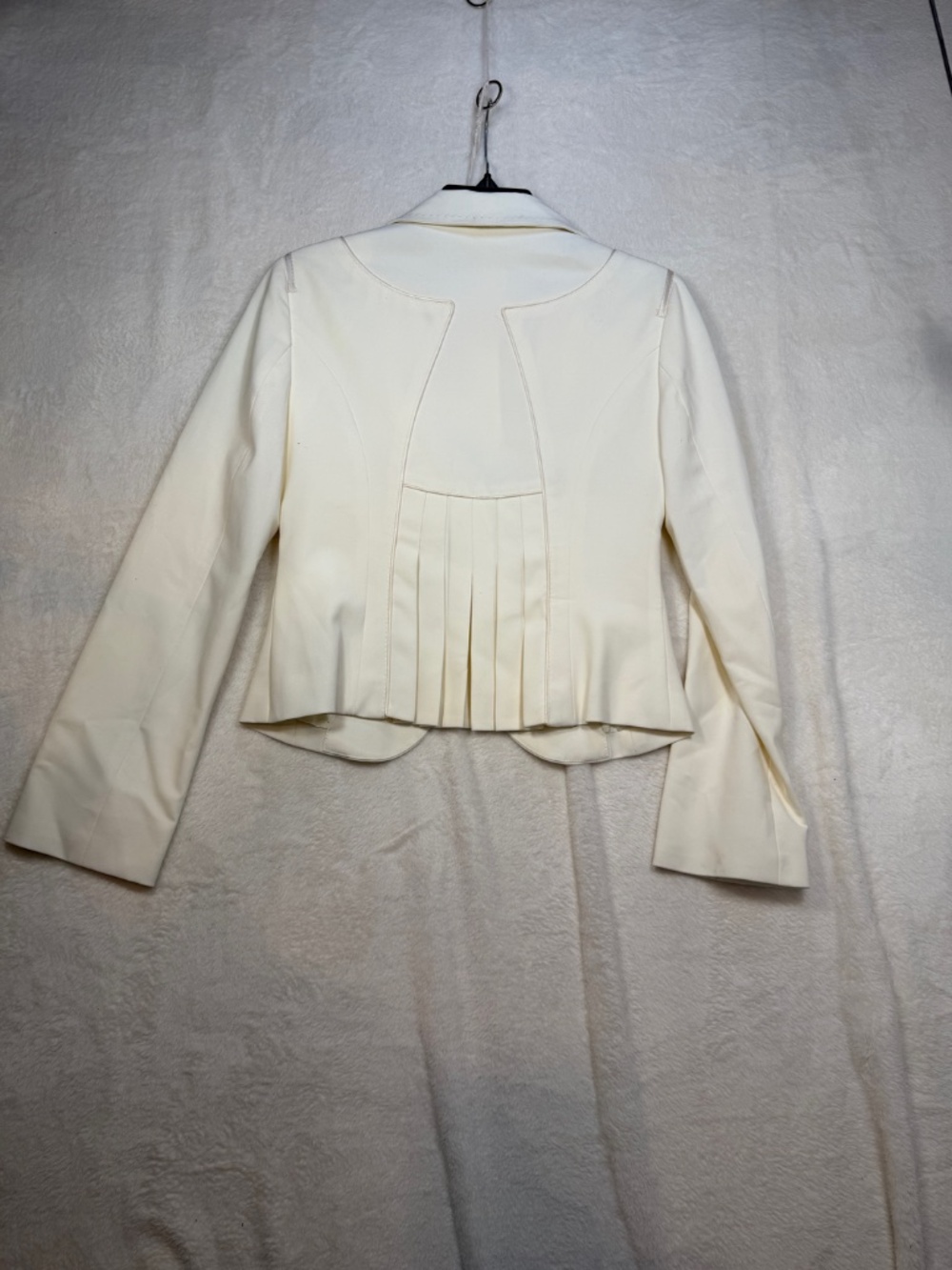 Bebe Fitted Blazer Womens Size 4 Cream Cropped Academia Office Old Money Y2K - Picture 12 of 12